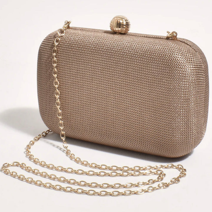 Ella Woven Structured Clutch - Choc - AD5