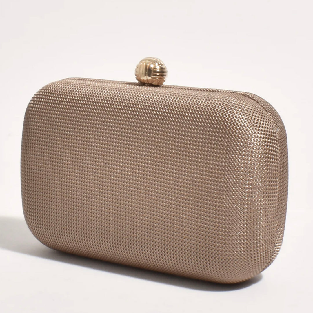 Ella Woven Structured Clutch - Choc - AD5