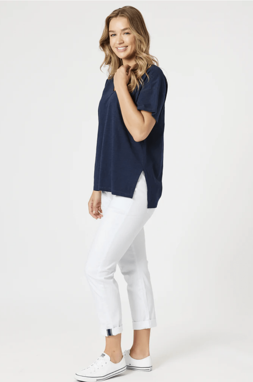 Elle T-Shirt - Navy - TZ29 - Pizazz BoutiqueThreadz