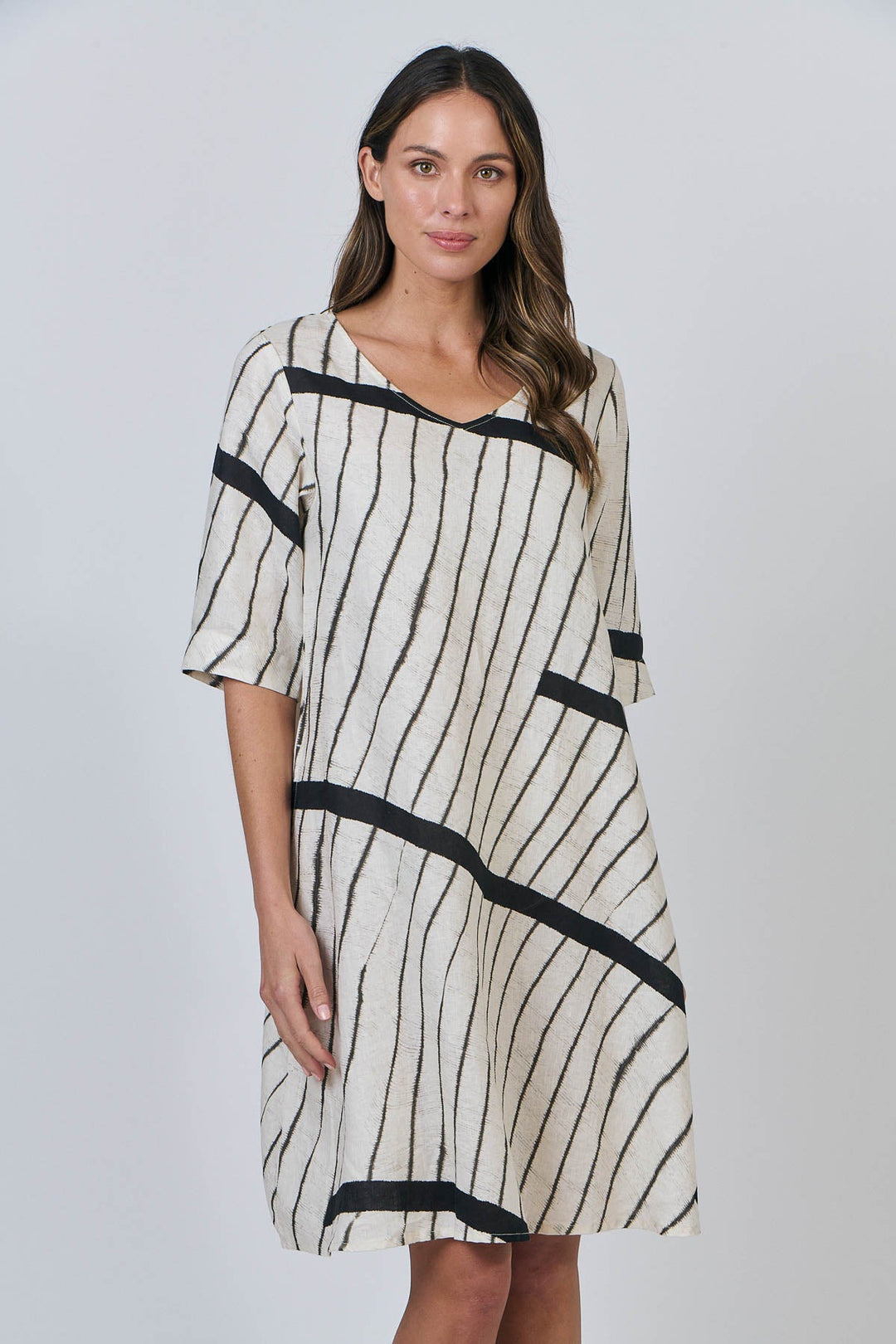 Ellie Linen Dress - Isobars - OJ18 - Pizazz BoutiqueNaturals By O & J