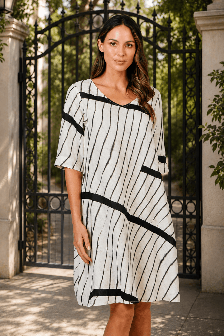 Ellie Linen Dress - Isobars - OJ18 - Pizazz BoutiqueNaturals By O & J