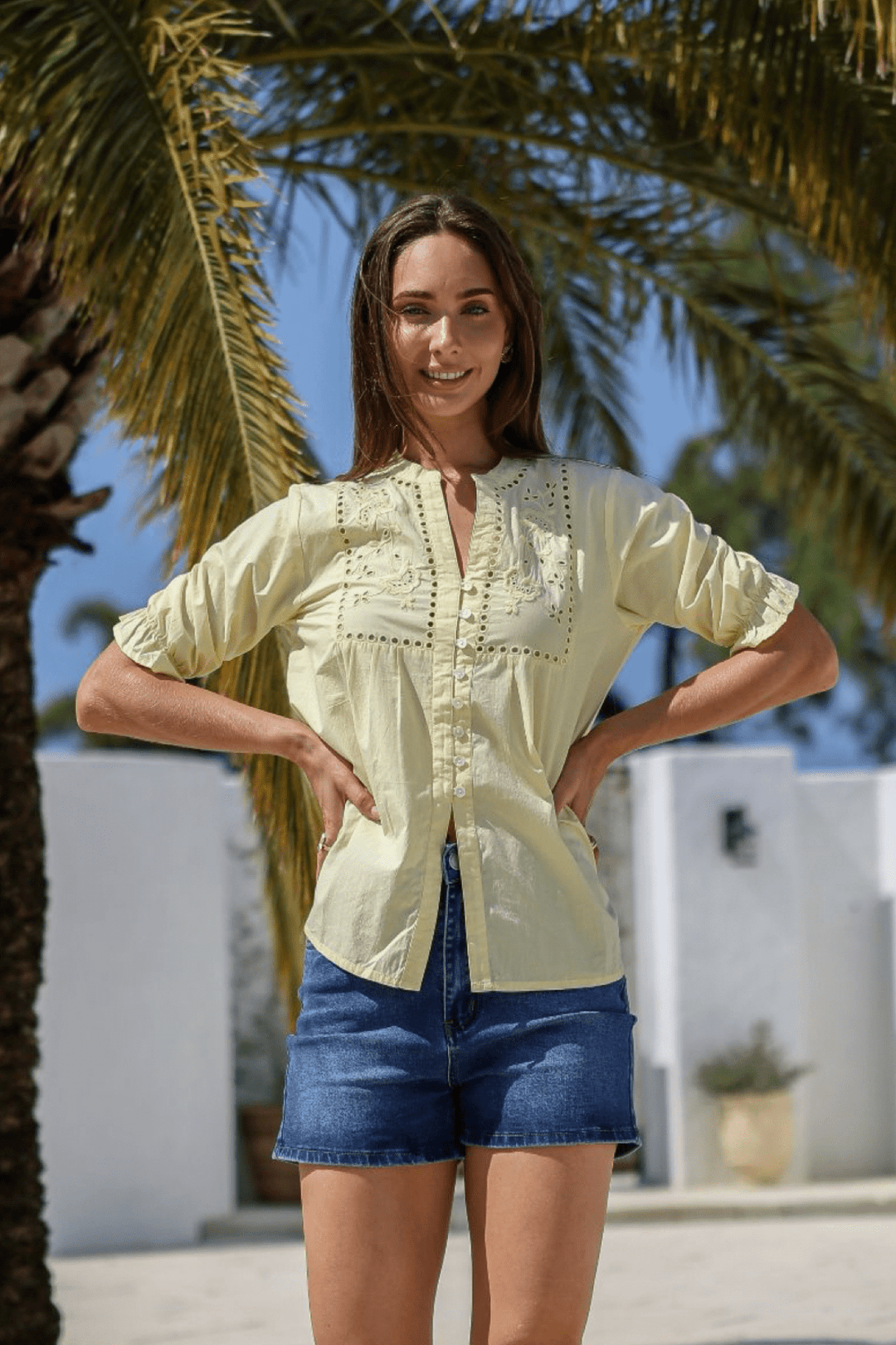 Embroidered Blouse - Yellow - JG8 - Pizazz BoutiqueJoop & Gypsy