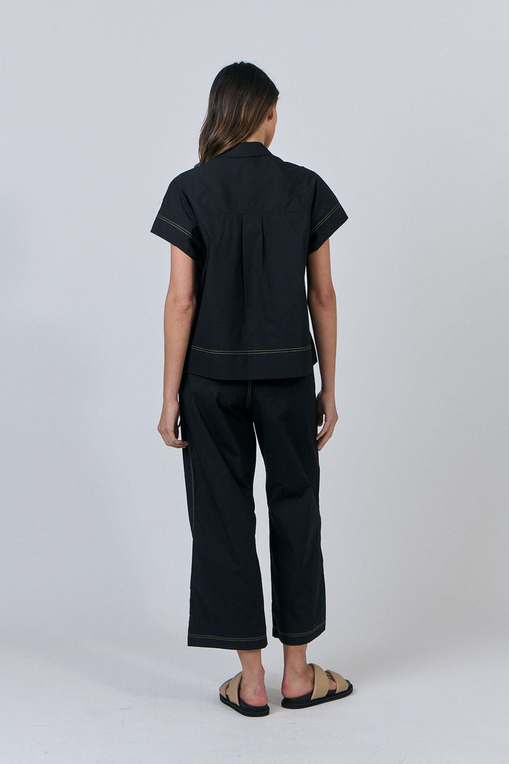 Emily Button Shirt - Black - OJ20 - Pizazz BoutiqueNaturals By O & J