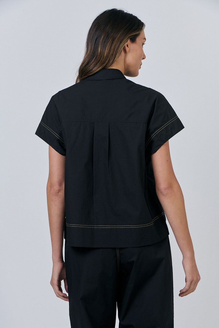 Emily Button Shirt - Black - OJ20 - Pizazz BoutiqueNaturals By O & J