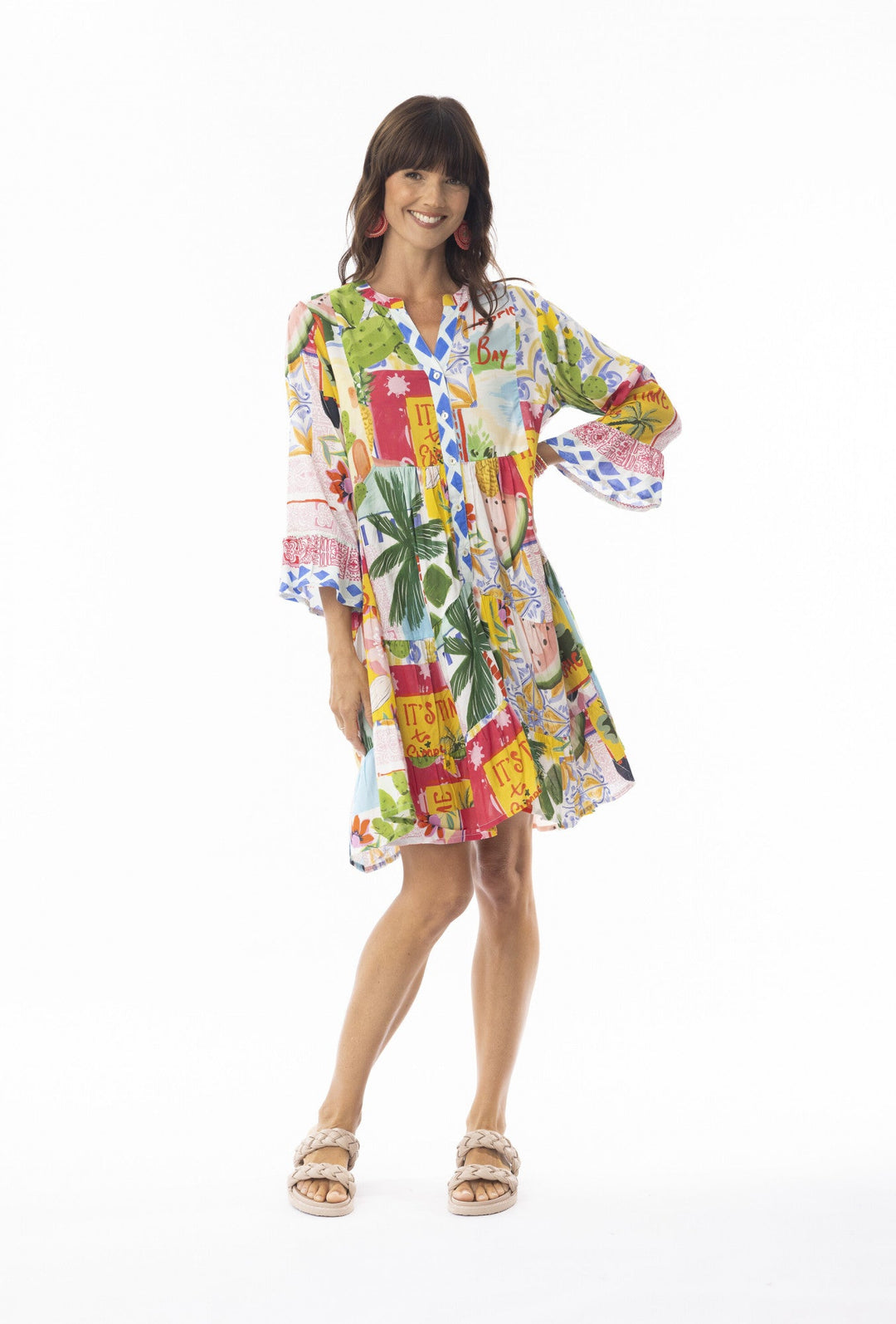 Erica Tiered Dress - Print - EP25 - Pizazz BoutiqueEscape by OQ