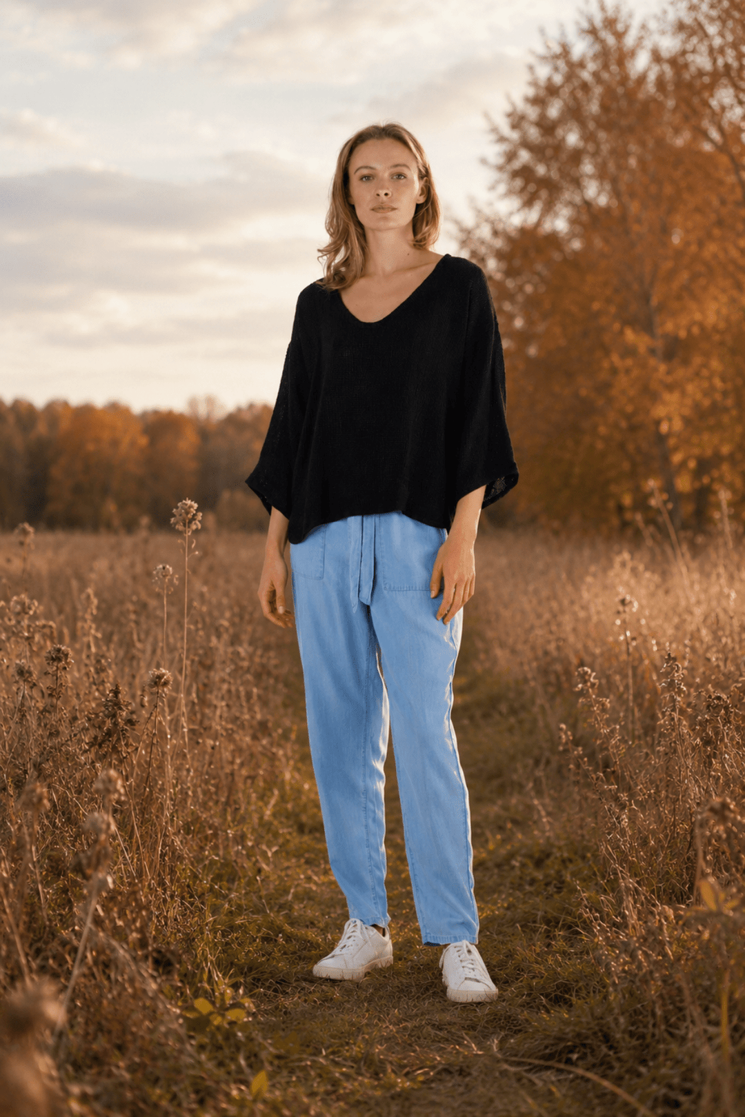 Estelle Hessian V Neck Top - Black - CB2 - Pizazz BoutiqueCarbon The Label