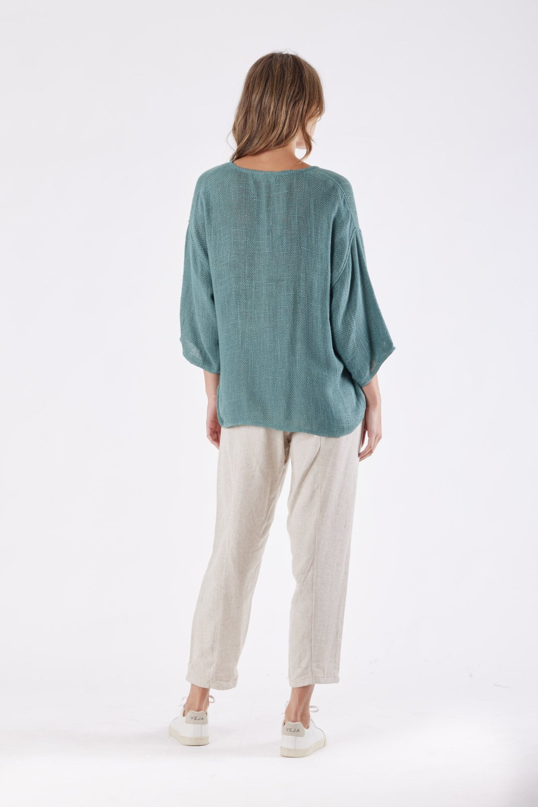 Estelle Hessian V Neck Top - Seafoam - CB2 - Pizazz BoutiqueCarbon The Label