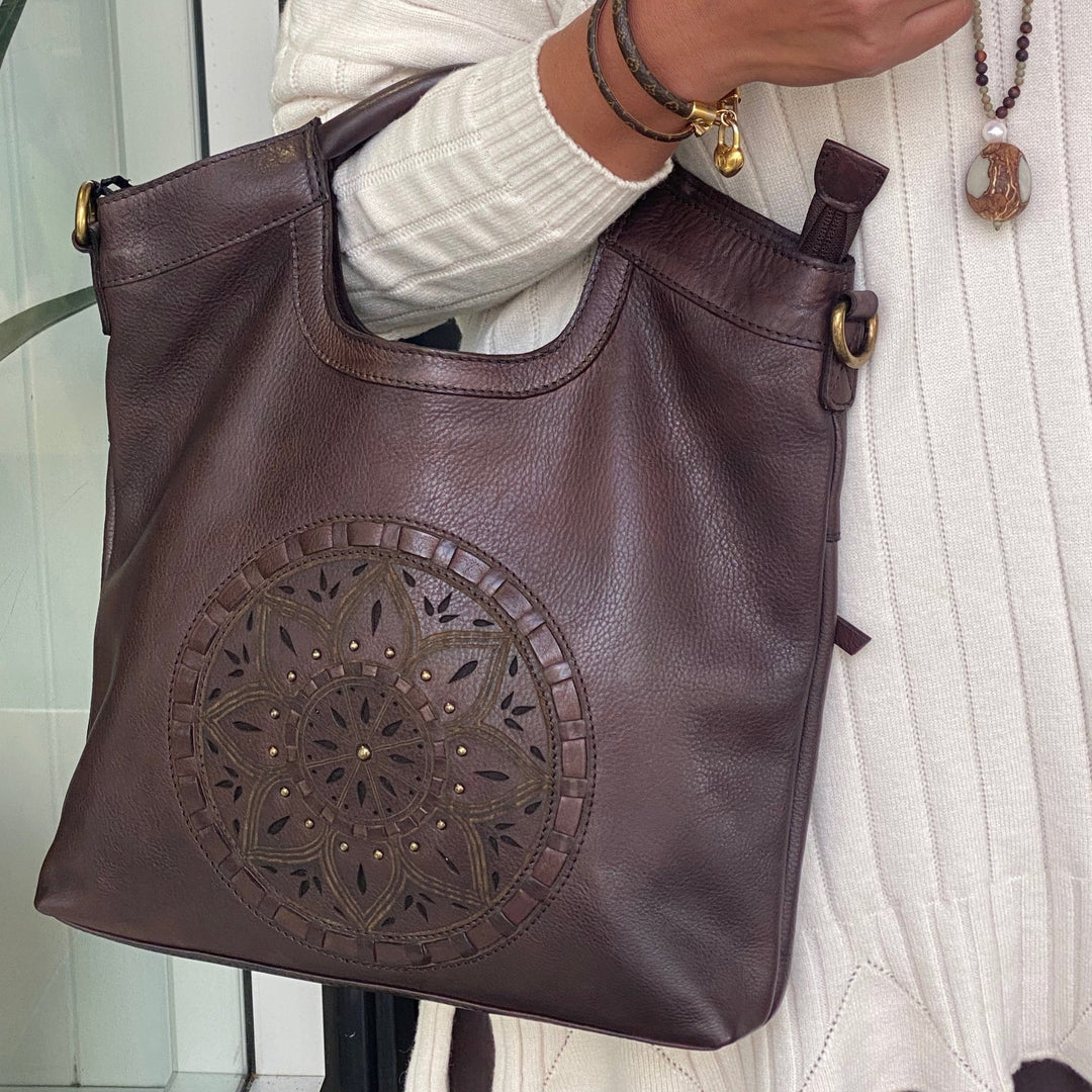 Eva Vintage Leather Shoulder Bag - Brown - ML2 - Pizazz BoutiqueModapelle