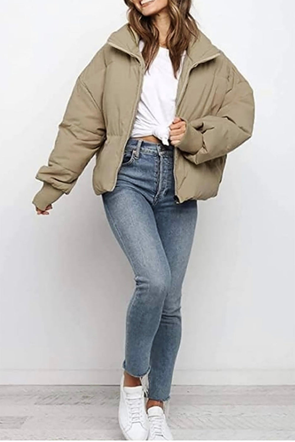 Evelyn Puffer Jacket - Beige - MF3 - Pizazz BoutiqueMutig