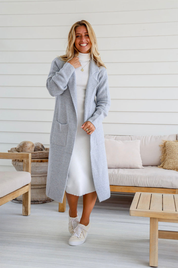 Farrah Knitted Jacket - Grey - FA7
