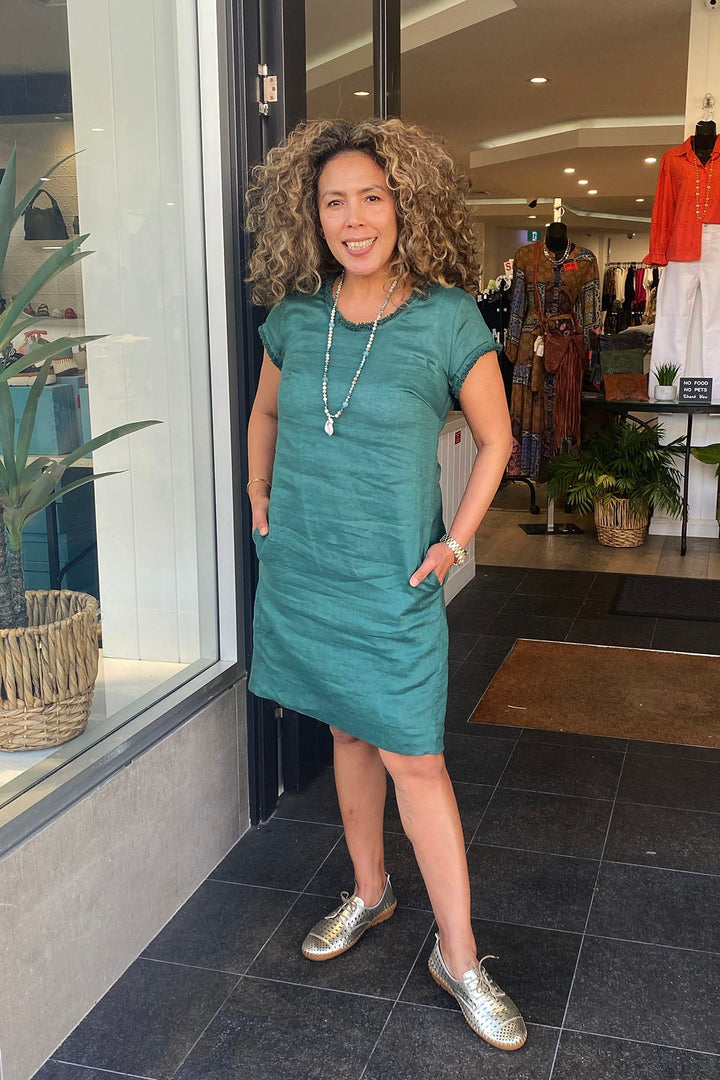 Festival Dress - Thyme - F49 - Pizazz BoutiqueFoil