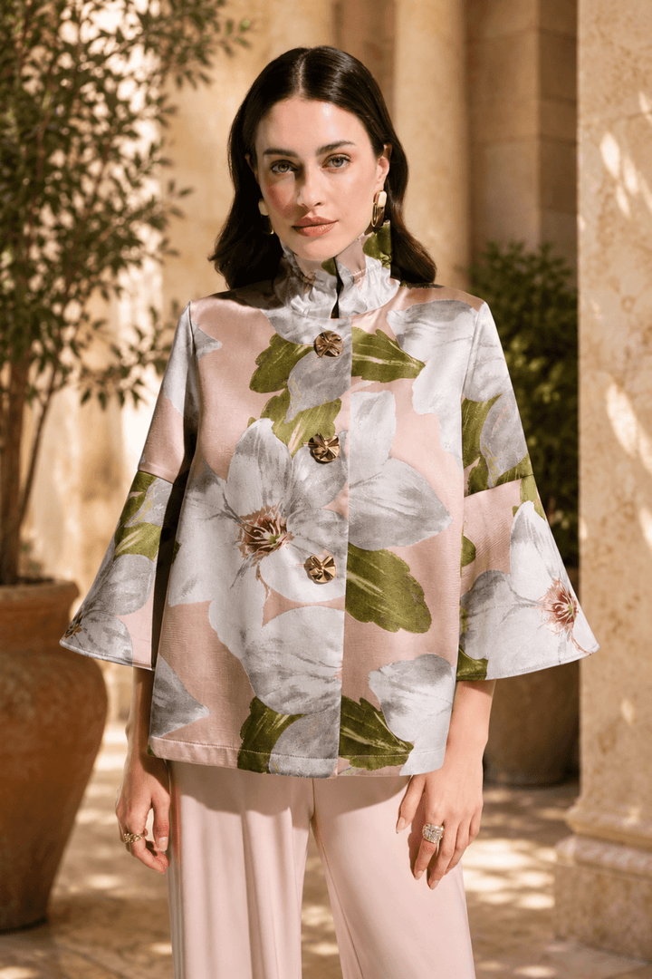 Floral Jacquard Jacket - JR96 - Pizazz BoutiqueJoseph Ribkoff