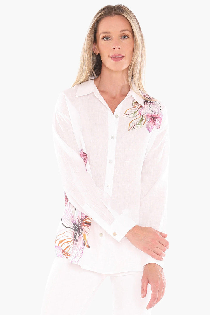 Floraline L/S Shirt - White - JP4 - Pizazz BoutiqueJUMP