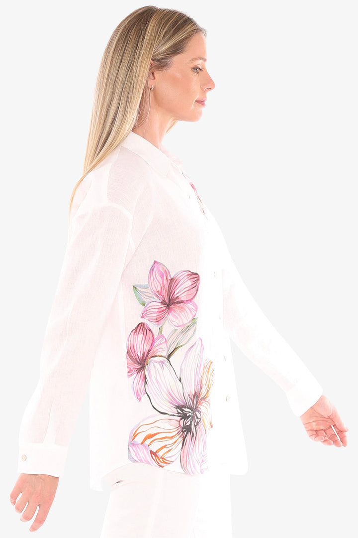 Floraline L/S Shirt - White - JP4 - Pizazz BoutiqueJUMP