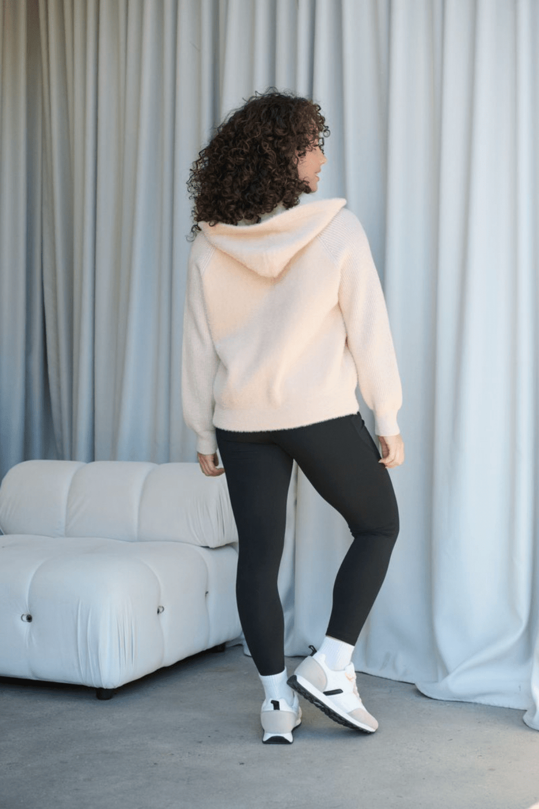 Fluffy Zip Hoodie - Cream - CJ18 - Pizazz BoutiqueHolmes & Fallon