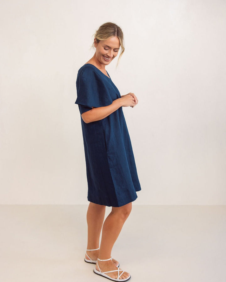 Flutter Sleeve Dress - Navy - SS42 - Pizazz BoutiqueSee Saw
