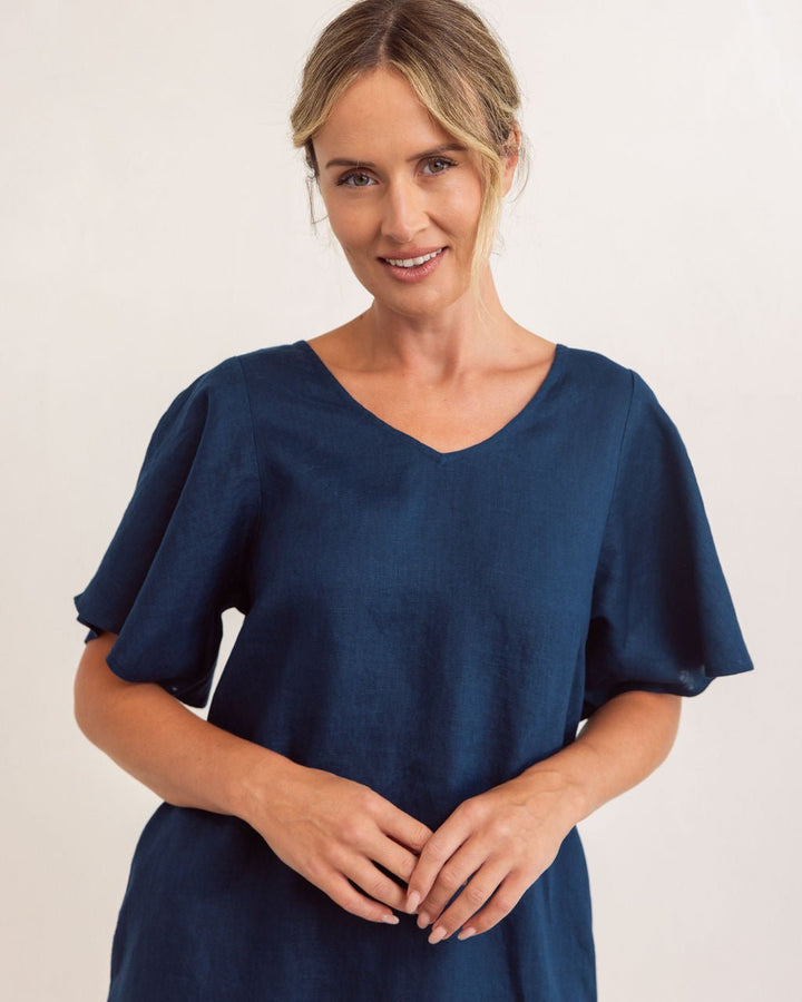 Flutter Sleeve Dress - Navy - SS42 - Pizazz BoutiqueSee Saw