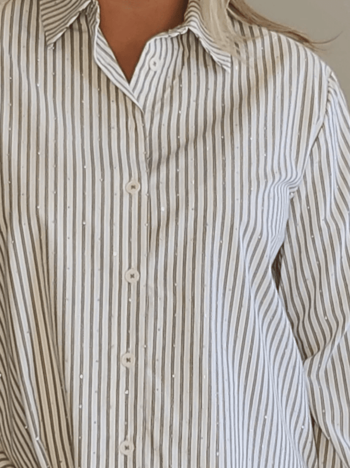 French Stripe Shirt - Chocolate - TZ16 - Pizazz BoutiqueThreadz