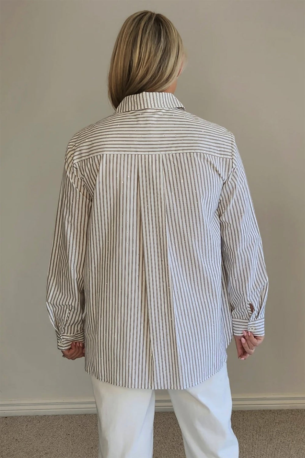 French Stripe Shirt - Chocolate - TZ16 - Pizazz BoutiqueThreadz