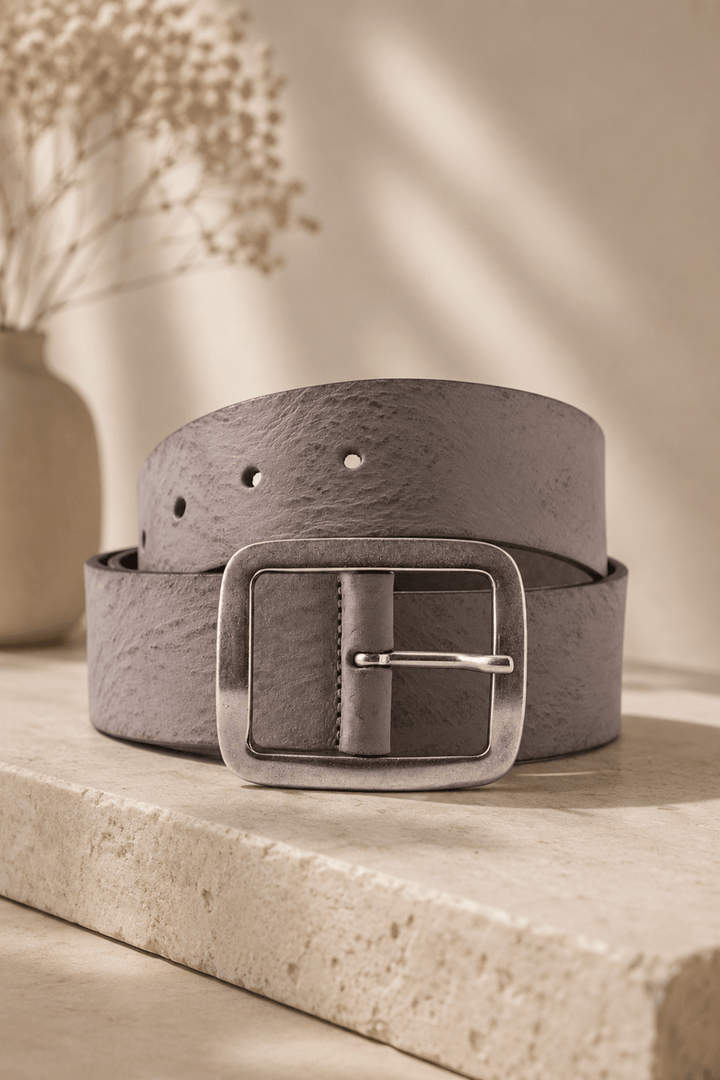 Full-grain Leather Belt | Mouse Grey - Pizazz BoutiqueVanzetti