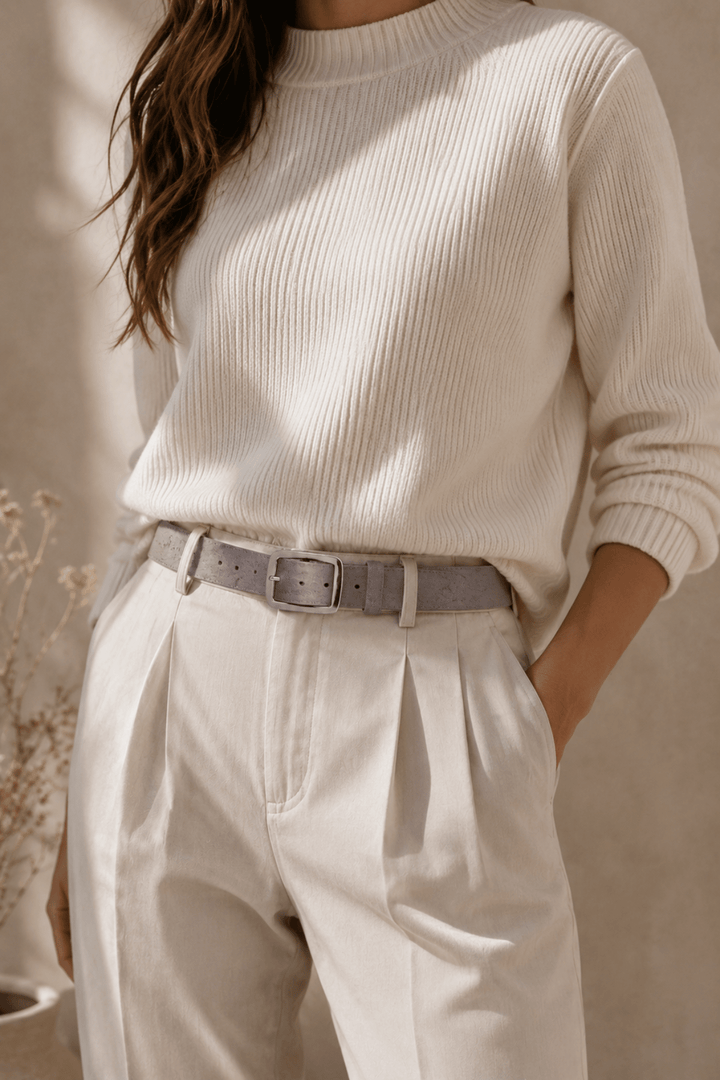 Full-grain Leather Belt | Mouse Grey - Pizazz BoutiqueVanzetti
