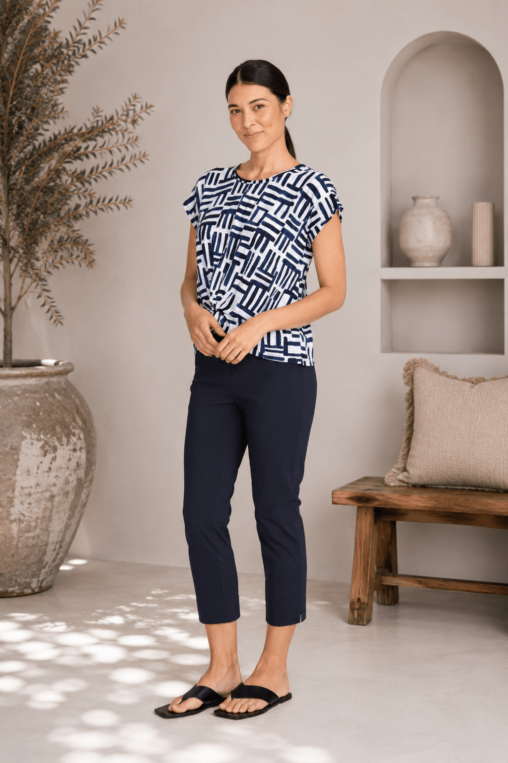 Fuss Free Capri - True Navy - F6 - Pizazz BoutiqueFoil