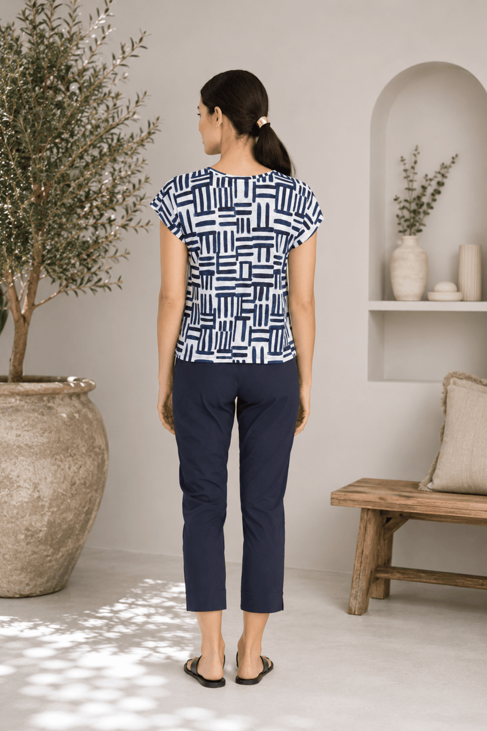 Fuss Free Capri - True Navy - F6 - Pizazz BoutiqueFoil