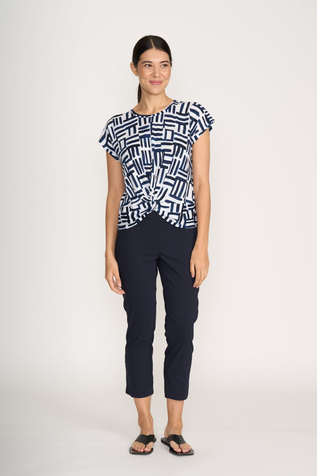 Fuss Free Capri - True Navy - F6 - Pizazz BoutiqueFoil