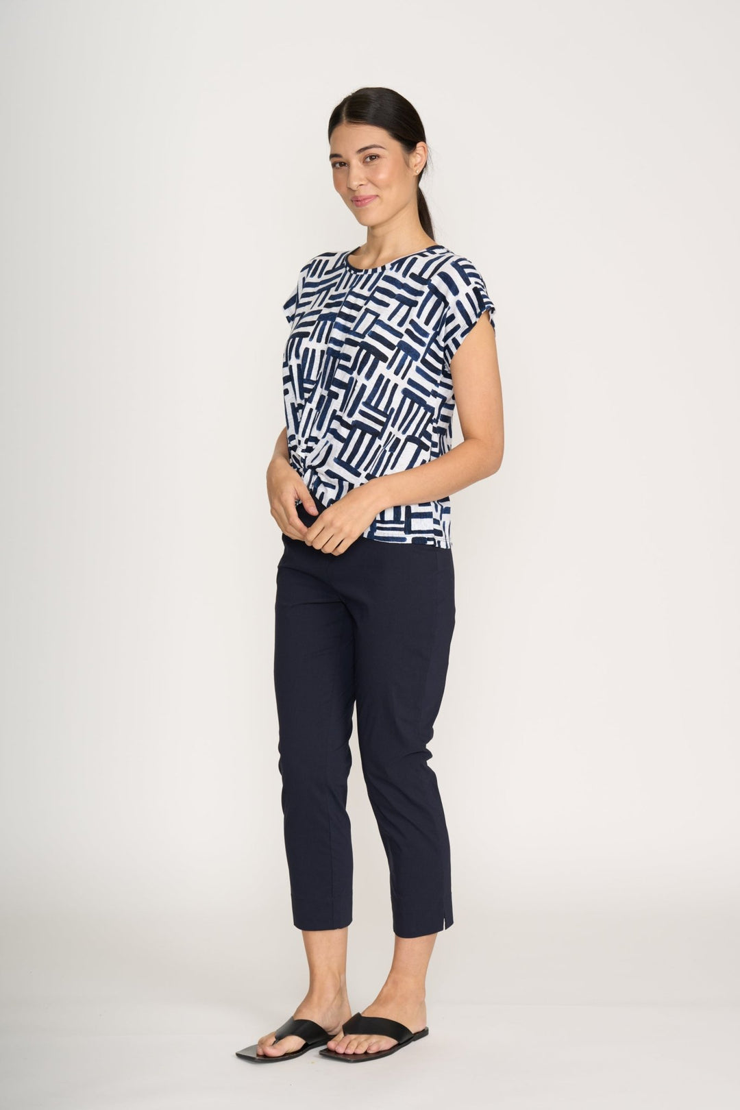 Fuss Free Capri - True Navy - F6 - Pizazz BoutiqueFoil