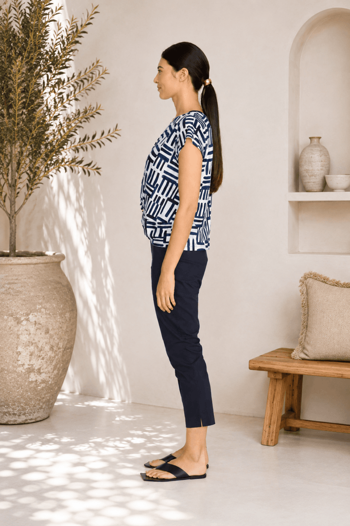 Fuss Free Capri - True Navy - F6 - Pizazz BoutiqueFoil