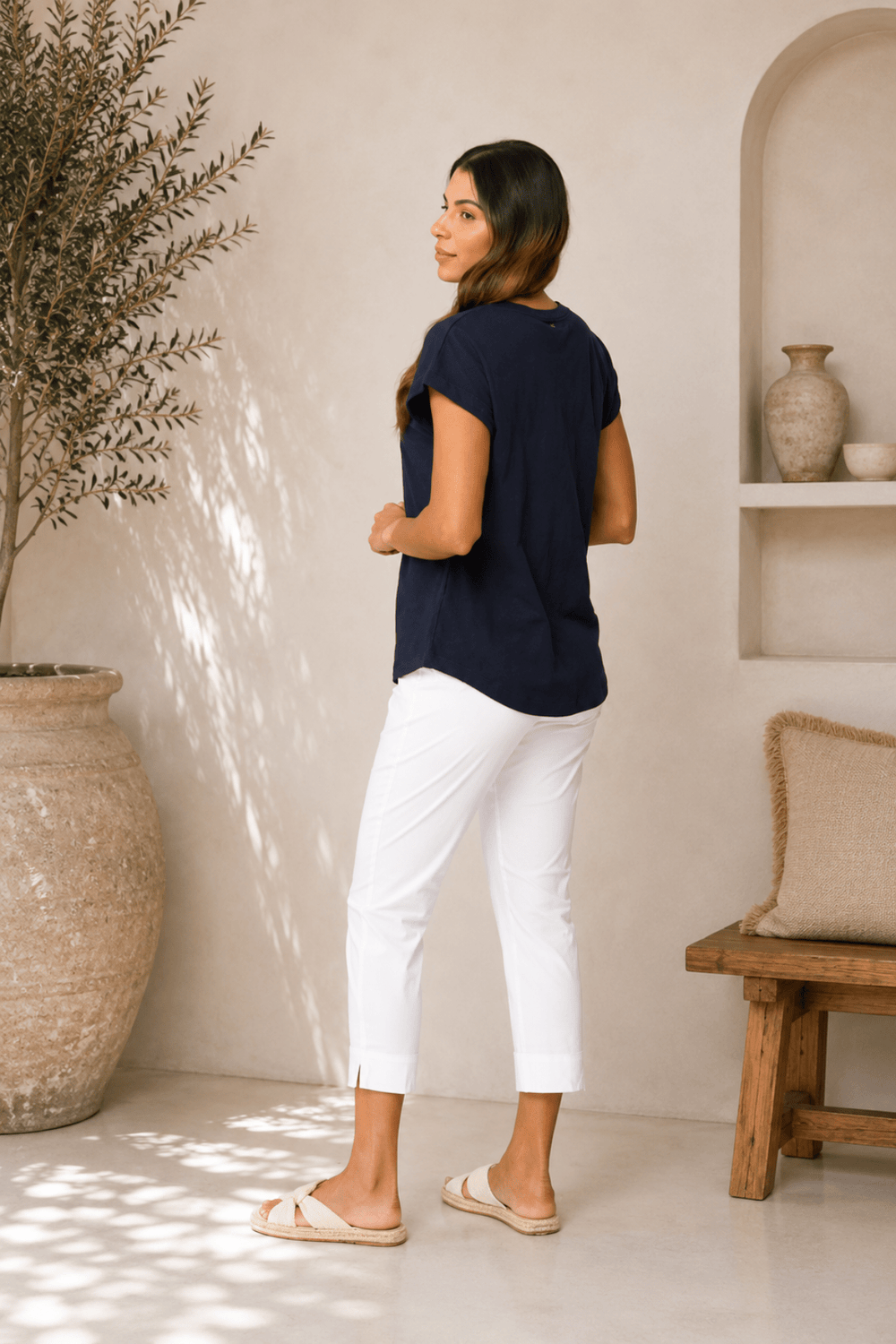 Fuss Free Capri - White - F6 - Pizazz BoutiqueFoil