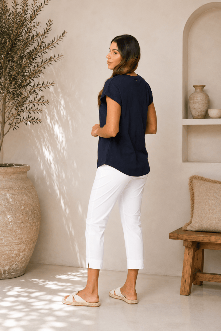 Fuss Free Capri - White - F6 - Pizazz BoutiqueFoil