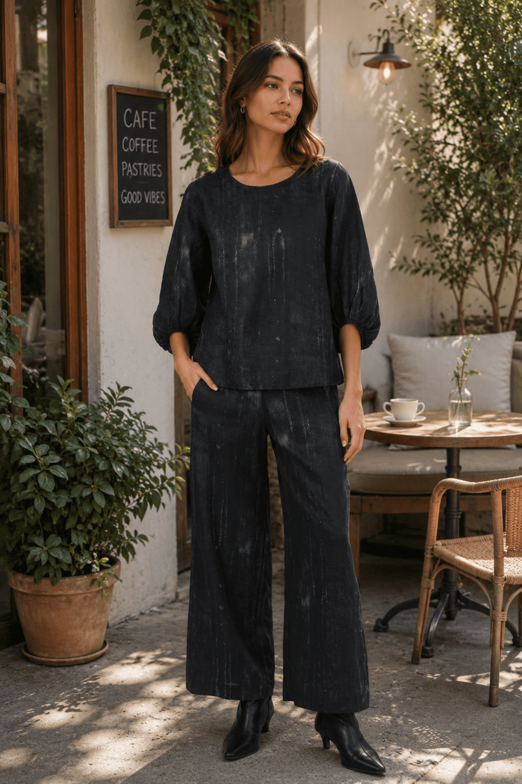 GA537 Linen Top - Moonbeam - OJ70 - Pizazz BoutiqueNaturals By O & J