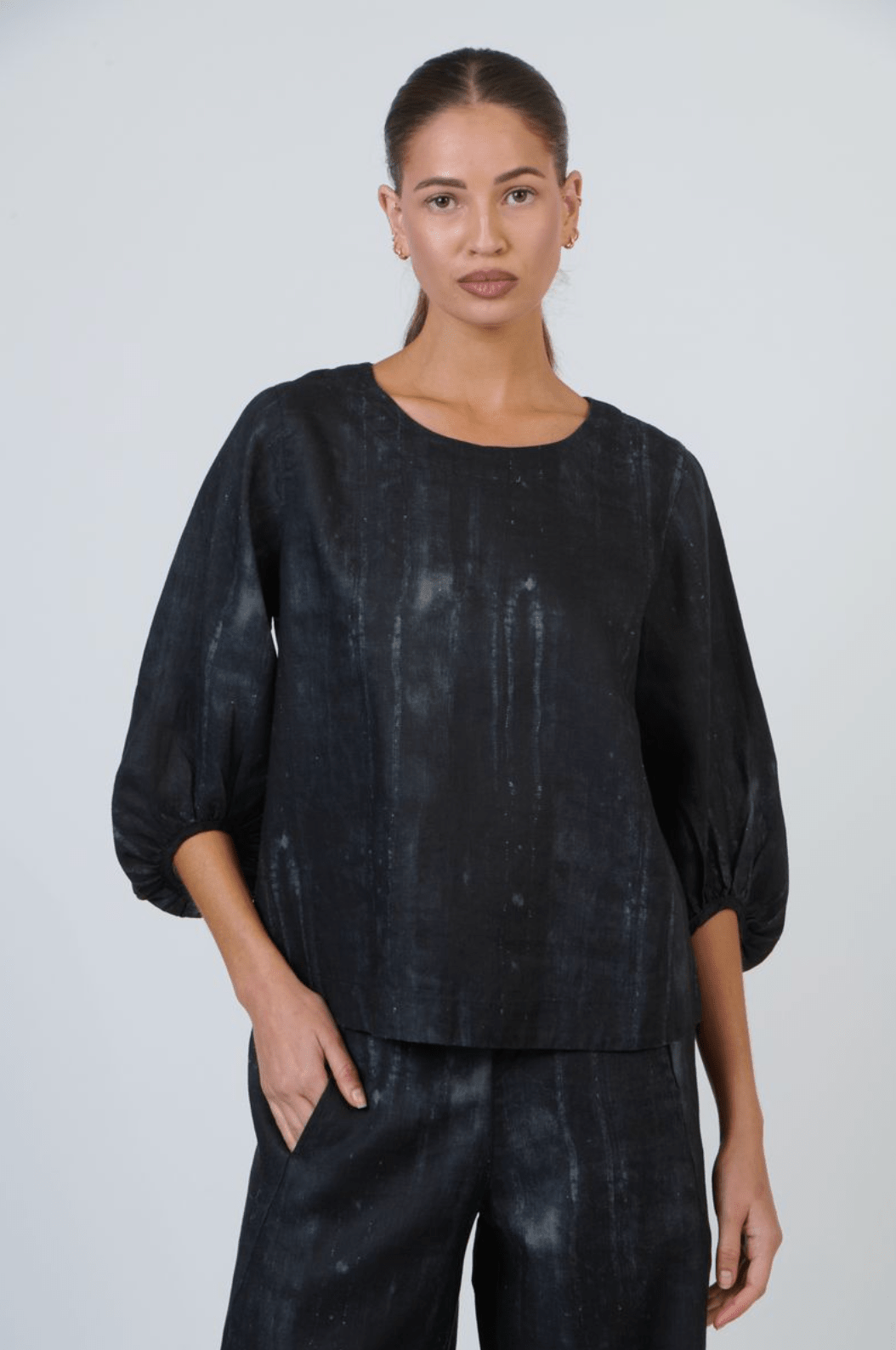 GA537 Linen Top - Moonbeam - OJ70 - Pizazz BoutiqueNaturals By O & J