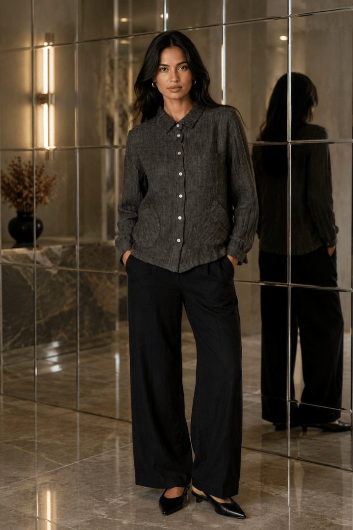 GA544 Linen Top - Mussel - OJ71 - Pizazz BoutiqueNaturals By O & J