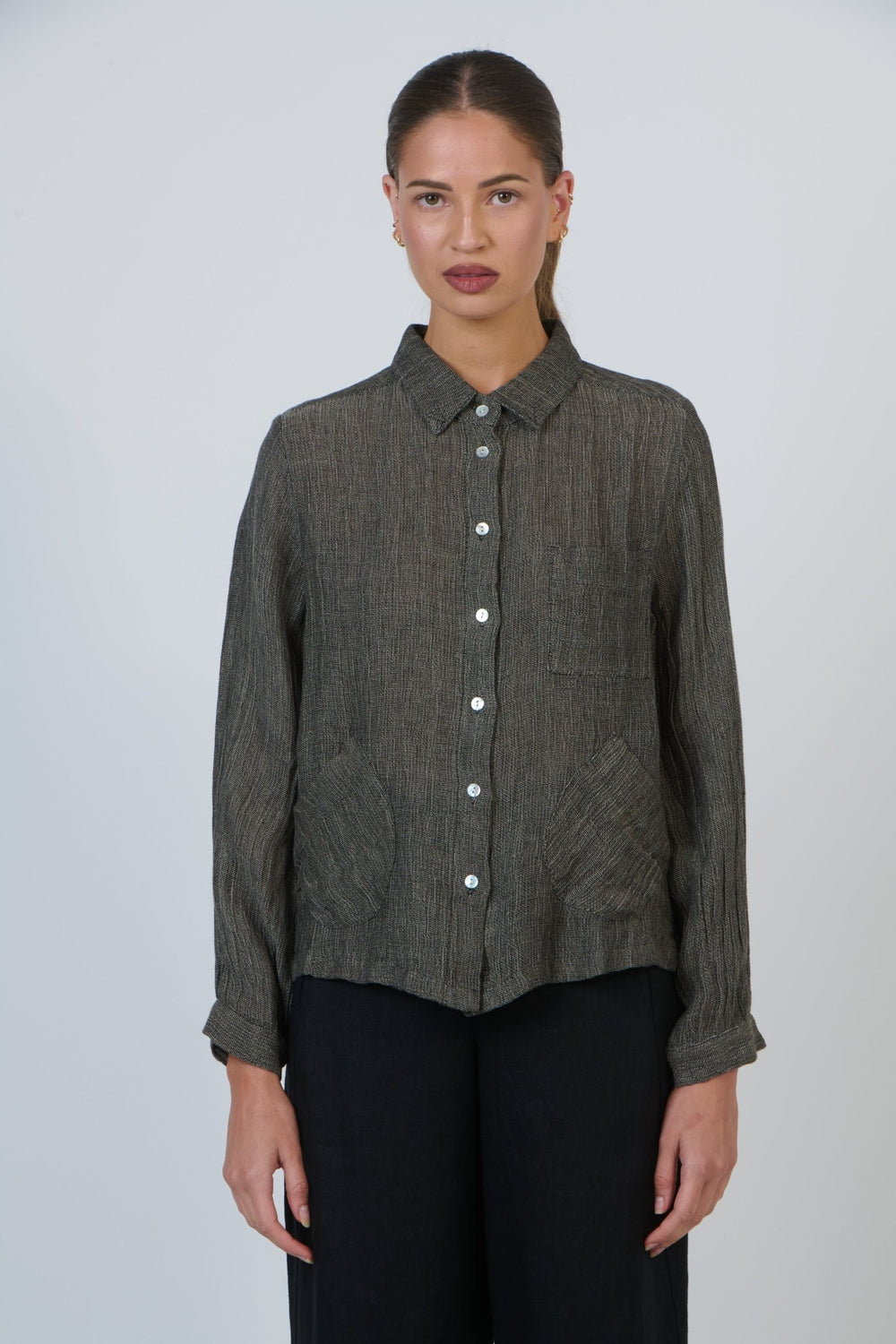 GA544 Linen Top - Mussel - OJ71 - Pizazz BoutiqueNaturals By O & J