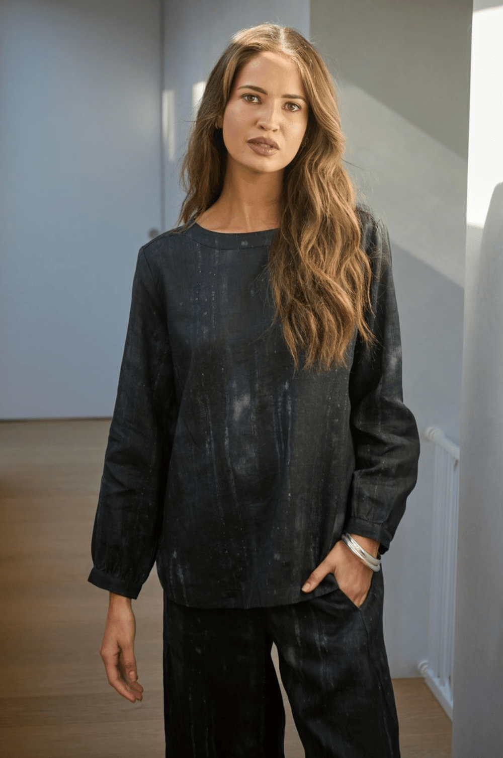 GA644 Linen Top - Moonbeam - OJ73 - Pizazz BoutiqueNaturals By O & J