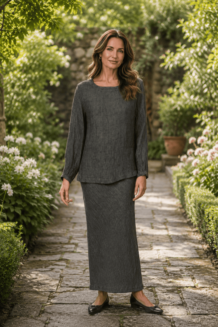 GA644 Linen Top - Mussel - OJ73 - Pizazz BoutiqueNaturals By O & J