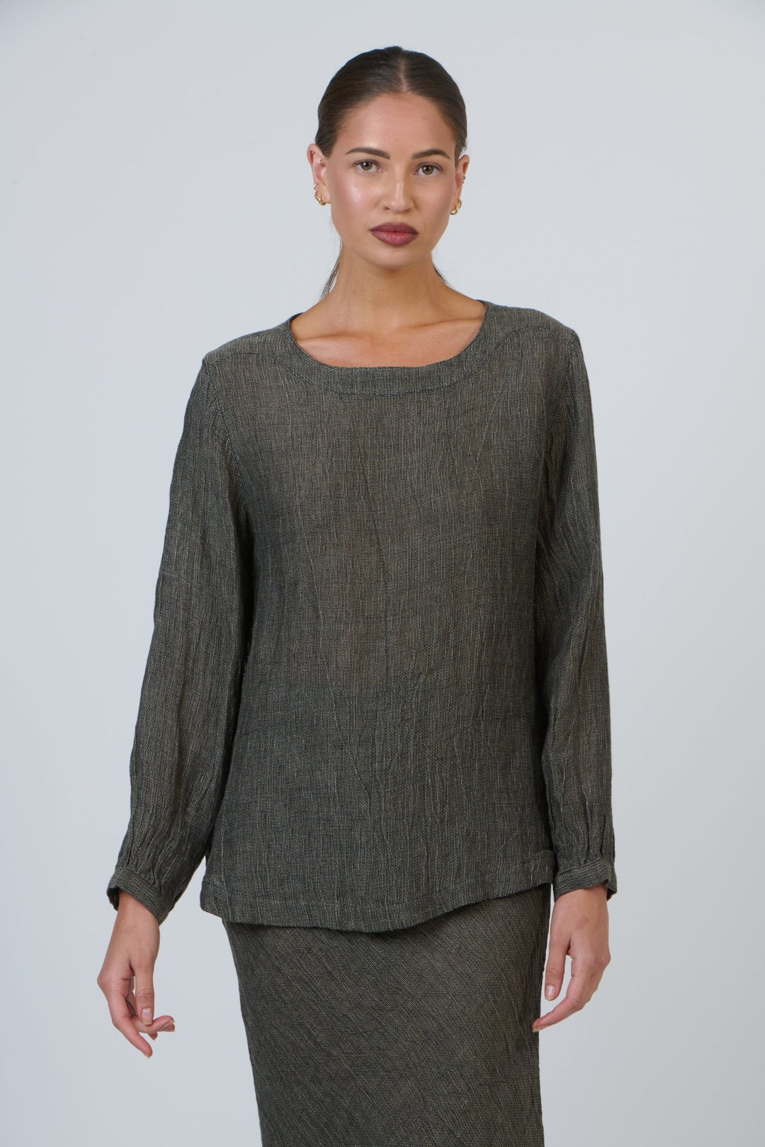 GA644 Linen Top - Mussel - OJ73 - Pizazz BoutiqueNaturals By O & J