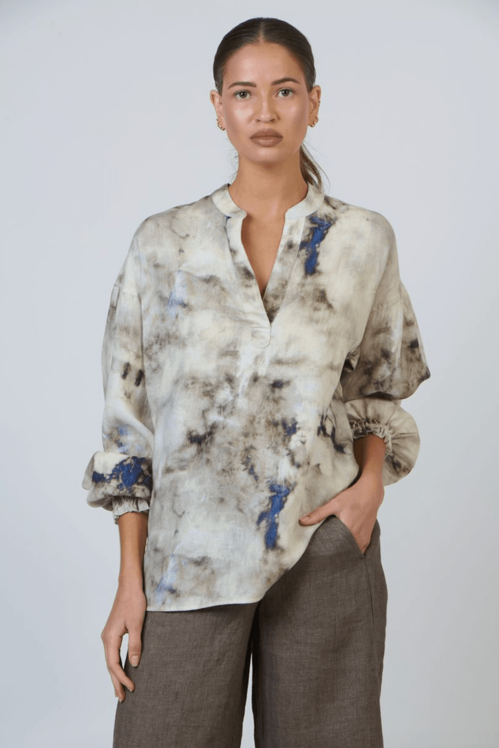 GA669 Linen Top - Emperador - OJ33 - Pizazz BoutiqueNaturals By O & J