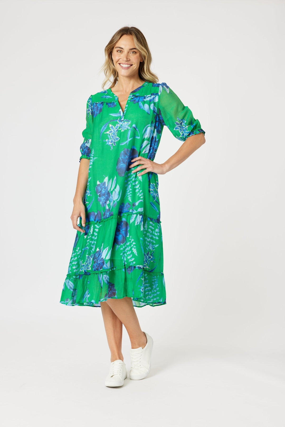 Garden Bloom Dress - Elm Blue - GS29 - Pizazz BoutiqueGordon smith