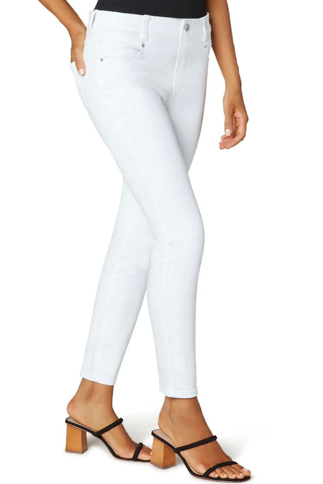 Bright White Gia Glider Ankle Jean - AT8