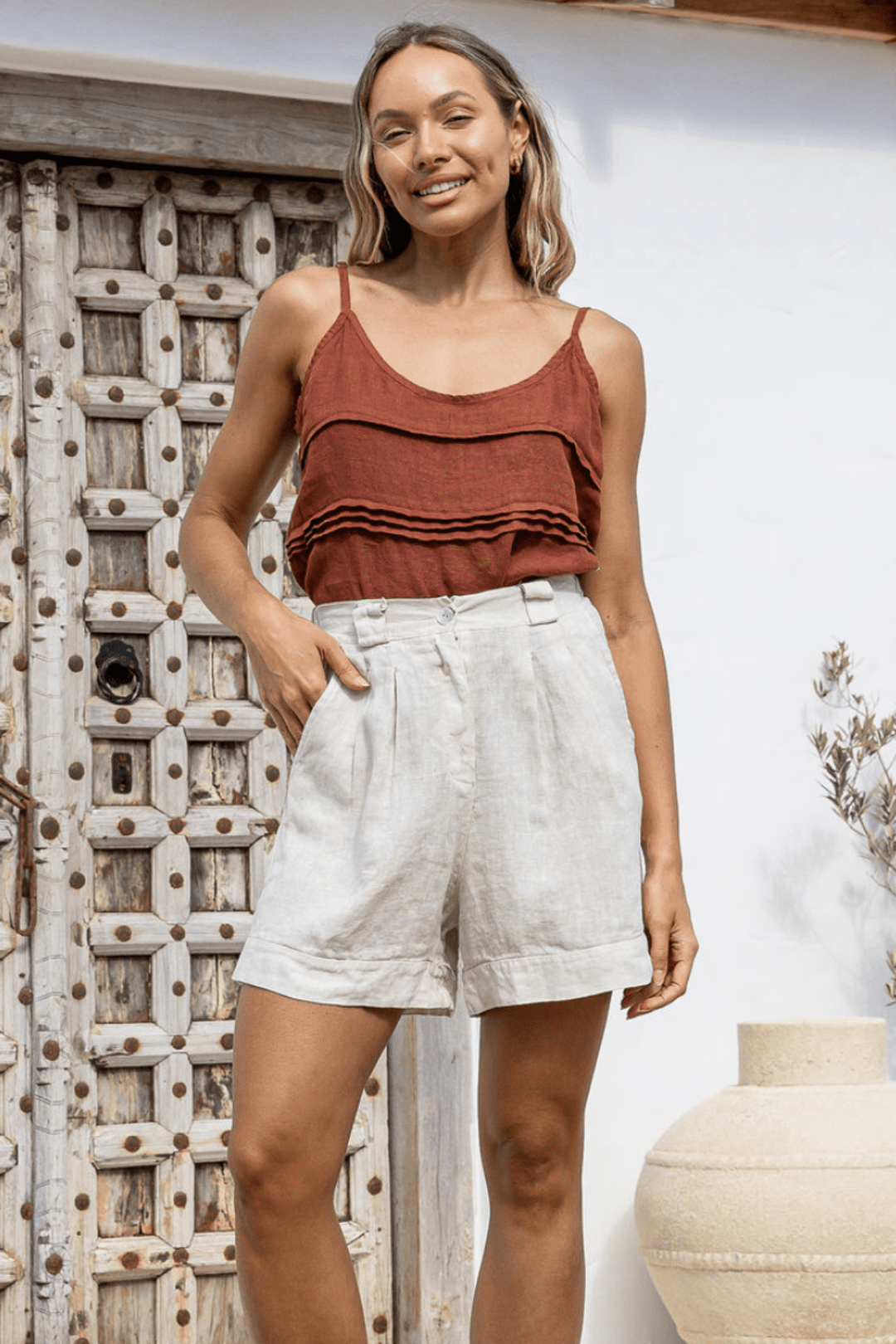 Giornaliero Short - Sand - FA2 - Pizazz BoutiqueFree Angel