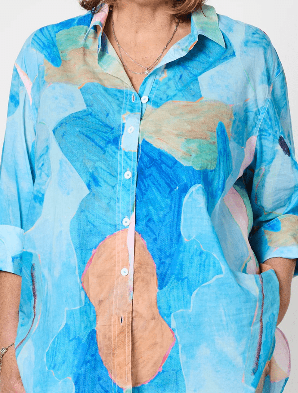 Grazia Mio Caro shirt - Blue - TZ28 - Pizazz BoutiqueThreadz