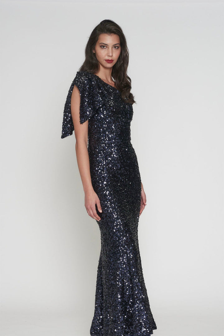 Gwyneth Sequence Dress - Navy - Rom9 - Pizazz BoutiqueRomance