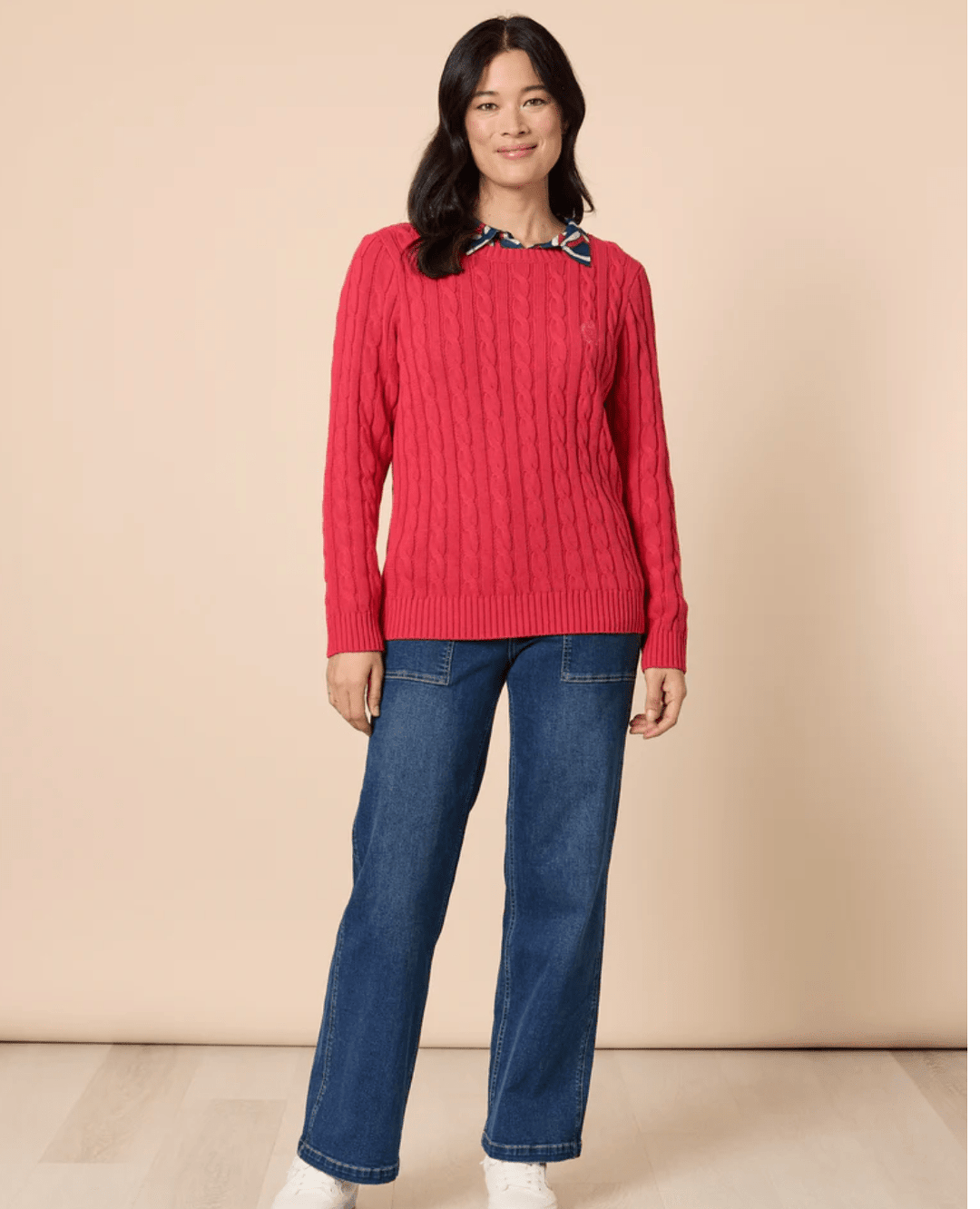 Hampton Cable Jumper - Red - GS36 - Pizazz BoutiqueGordon smith