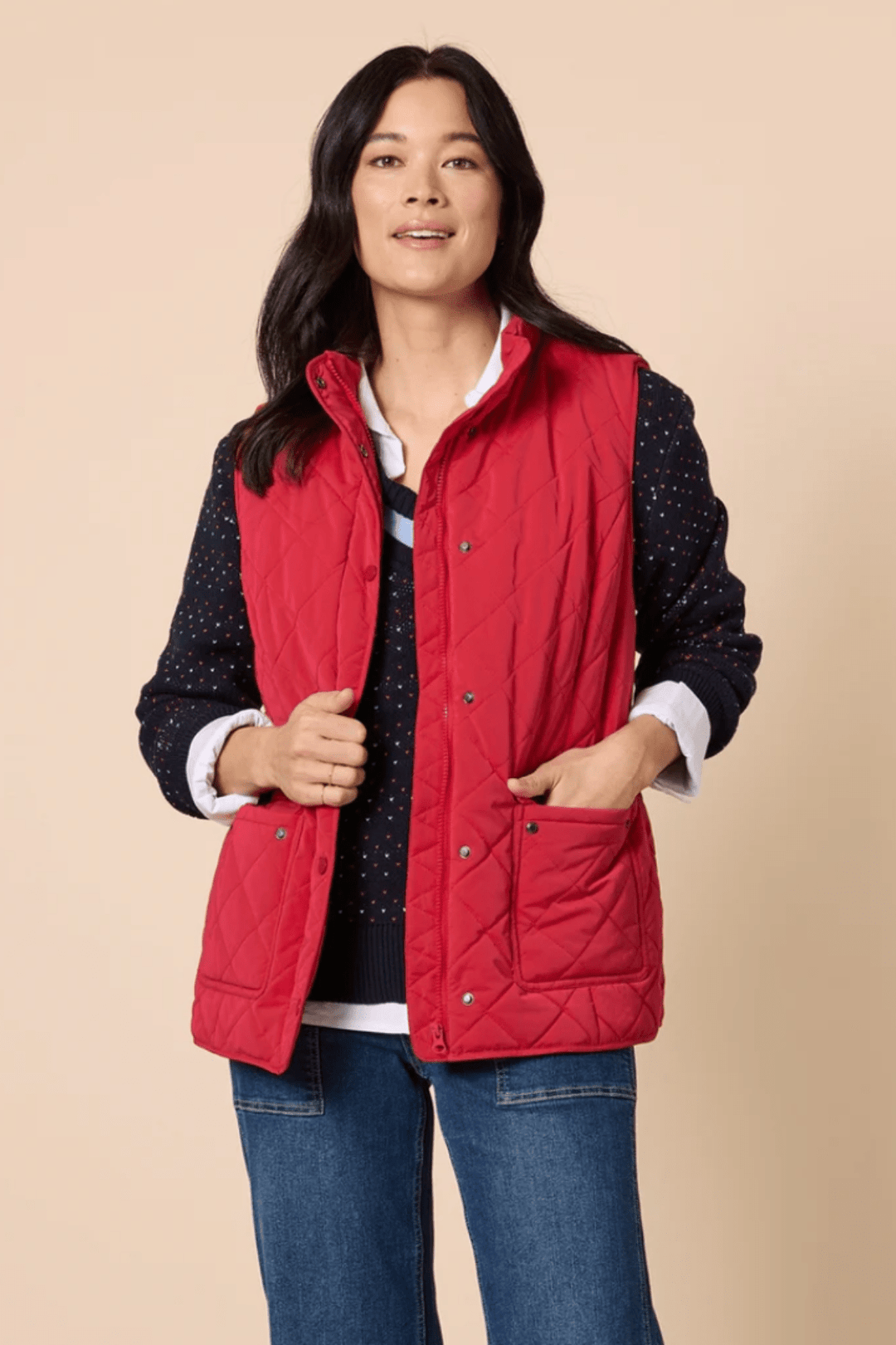 Hampton Quilted Vest - Red - GS37 - Pizazz BoutiqueGordon smith
