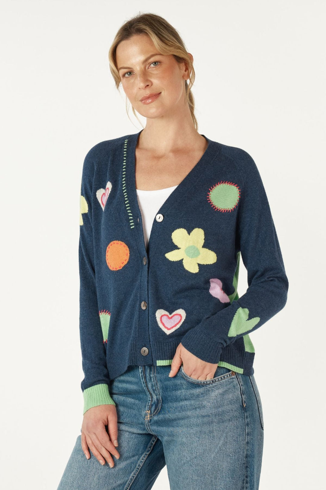Happy Cardi - Denim - ZP6 - Pizazz BoutiqueZaket & Plover