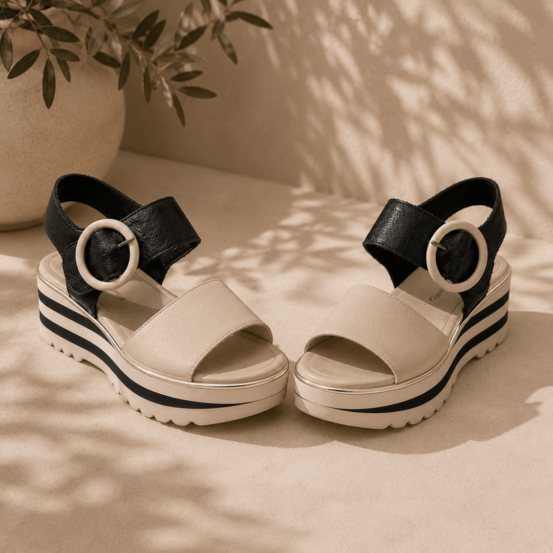 Harlow's Sandal - Milk & Black - DJ51 - Pizazz BoutiqueDjango & Juliette