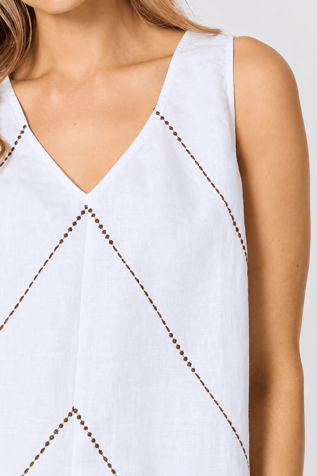 Haven Chevron Cami - White - HV27 - Pizazz BoutiqueHammock & Vine